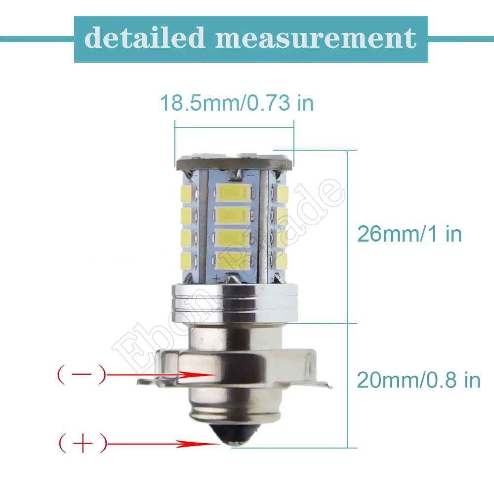 1Pcs P26S Motorcycle LED Headlight 26SMD Scooter Moped Bulb 6V 12V 24V 30V White Light 3.5W ATV Motor Motorbike Head Lamp 6000K